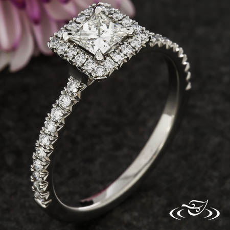 French Pave Square Halo