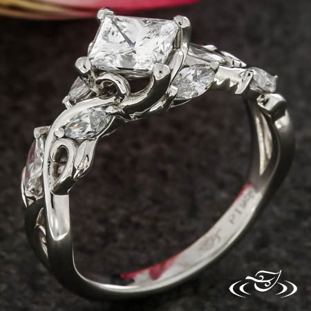 Princess Cut And Marquise Vine Ring