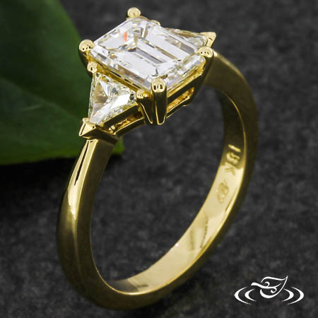 Emerald Cut & Trillion Diamond Ring