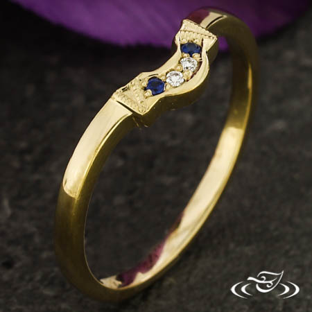 Diamond And Sapphire Shadow Band