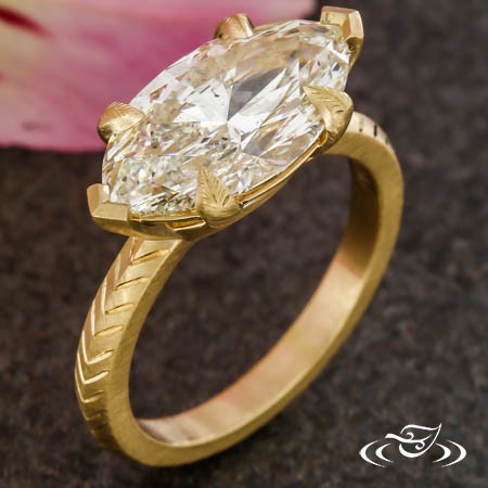 East-West Marquise Diamond Solitaire