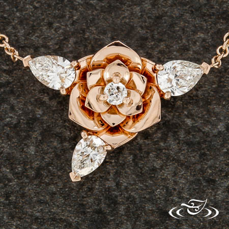 Rose Gold Rose Necklace
