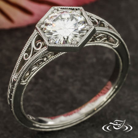 Vintage Diamond Ring With Filigree