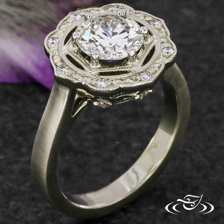 Custom Mandala Diamond Ring With Heirloom Diamonds 