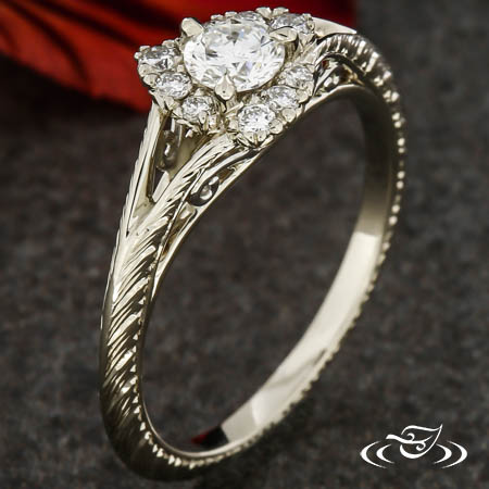 Pinwheel Halo Vintage-Inspired Ring