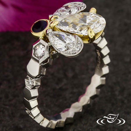 Custom Bumblebee Engagement Ring 