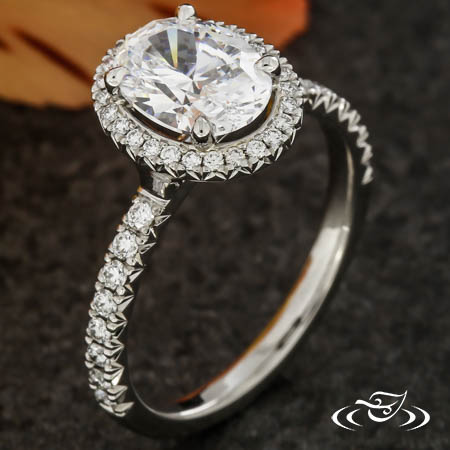 Oval French Pave Halo
