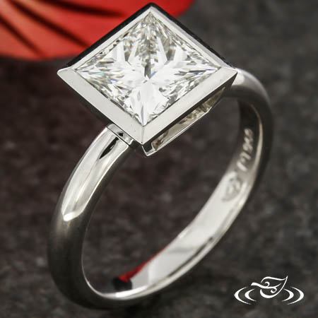 Bezel Set Princess Cut Solitaire