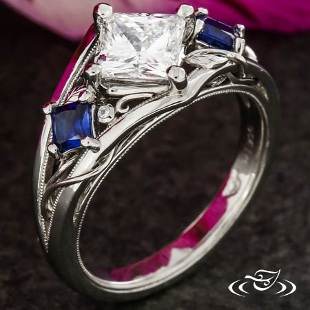 Diamond And Sapphire Filigree Ring