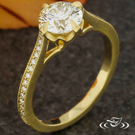 Vine-Inspired Yellow Gold Engagement Ring