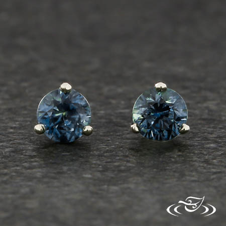 Buy Montana Sapphire Stud Earrings 18k White Gold Blue Sapphire Online in  India - Etsy