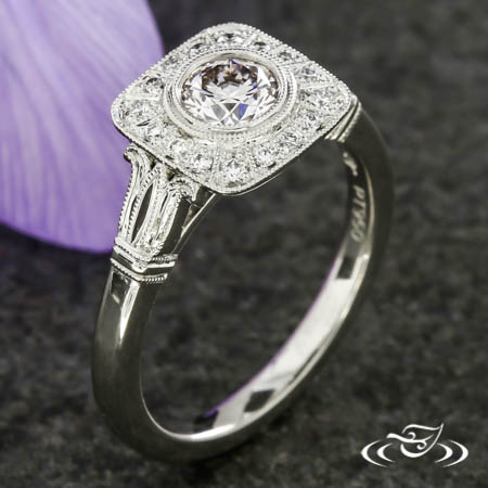 Vintage Inpired Halo Engagement Ring