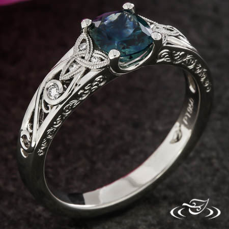 Celtic Montana Sapphire Engagement Ring