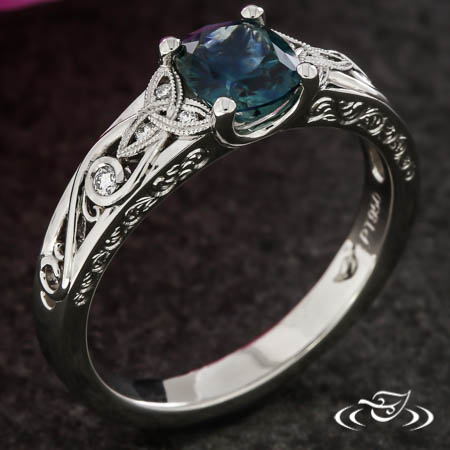 Celtic sapphire store engagement rings