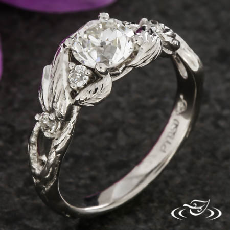 Organic Branch And Leaves Diamond Engagement Ring