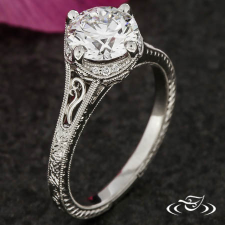Vintage Crown Engagement Ring