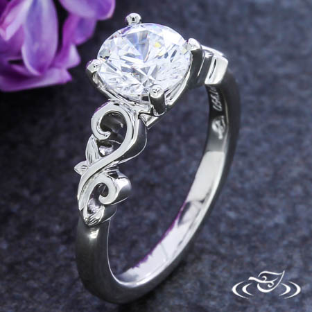 Curls And Leaves Engagement Ring
