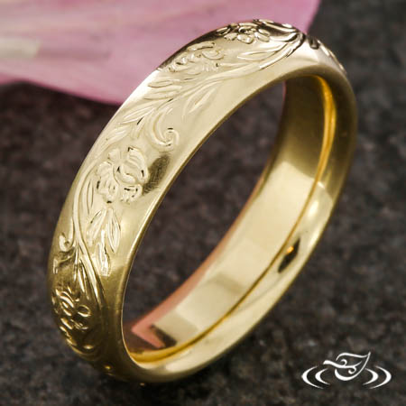 Wildflower Engraved Band