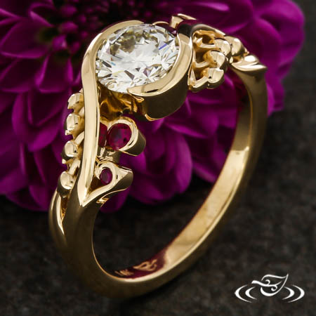 Golden Lily Of The Valley Engagement Ring