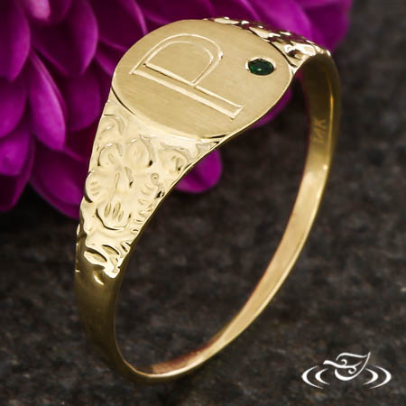 Floral Initial Signet