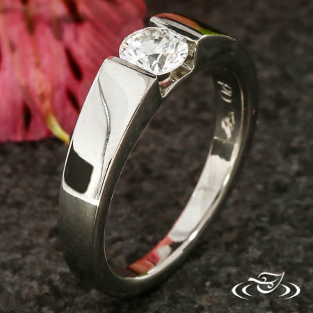 14k White Gold Custom Men's Tension Set Diamond Wedding Band #101220 -  Seattle Bellevue | Joseph Jewelry