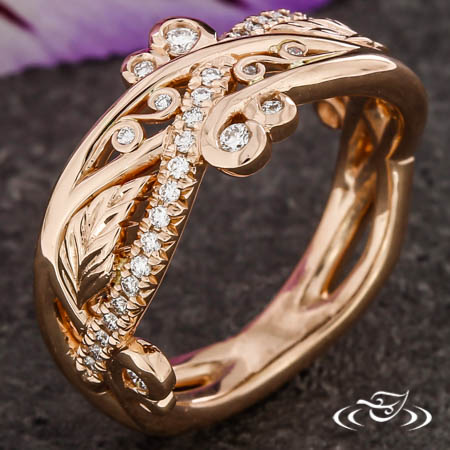 Diamond Vine Filigree And Leaves Band