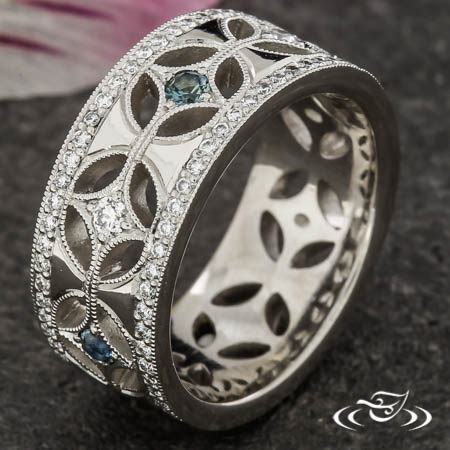 Pierced Montana Sapphire And Diamond Ring