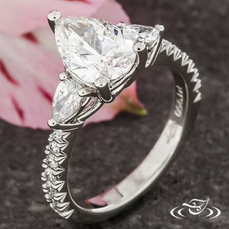 Pear Three Stone Engagement Ring