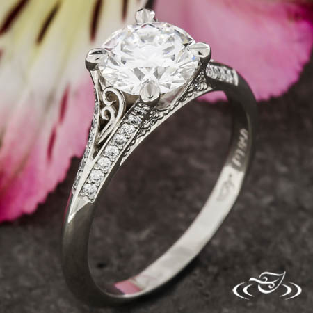 Filigree Pave Split Band Ring