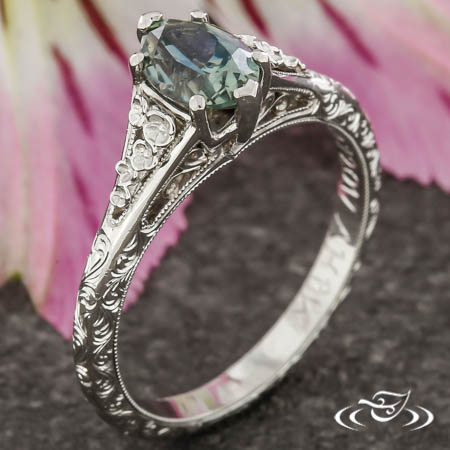 Hydrangea Sapphire Engagement Ring