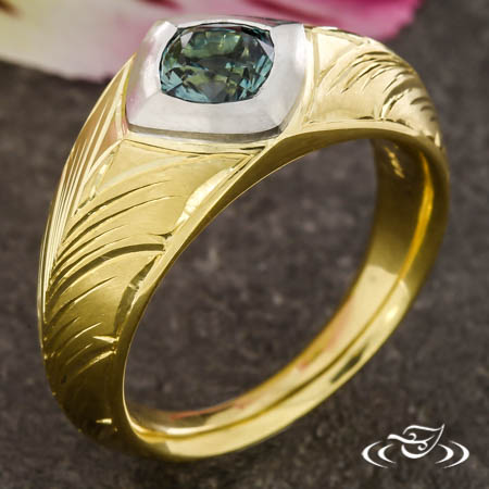 Two Tone Montana Sapphire Ring