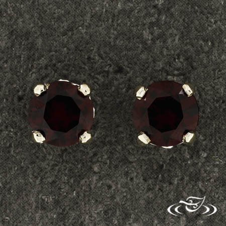 Pyrope Garnet Stud Earrings