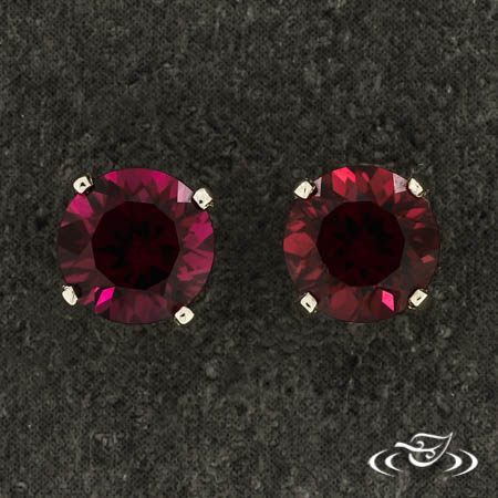 Rhodolite Garnet Stud Earrings