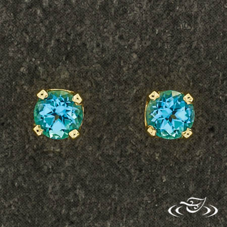 Blue Topaz Stud Earrings