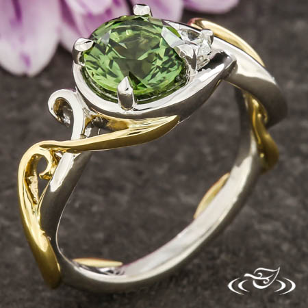 Montana Sapphire Swirl Engagement Ring