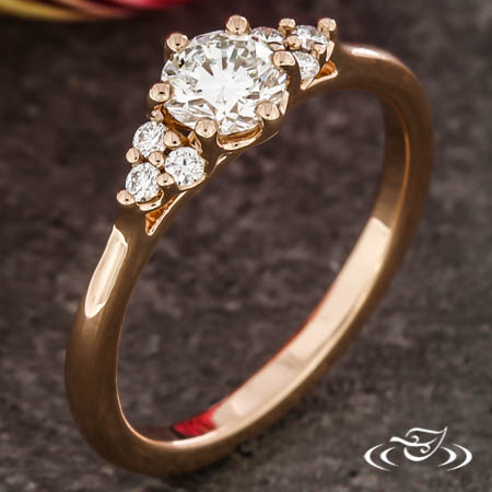 Rose Gold Diamond-Accented Engagement Ring
