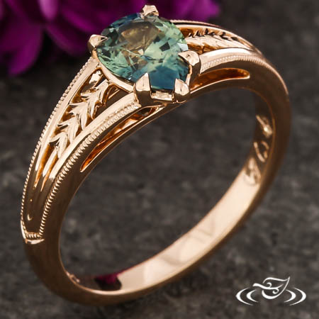 Pine Tree Sapphire Engagement Ring