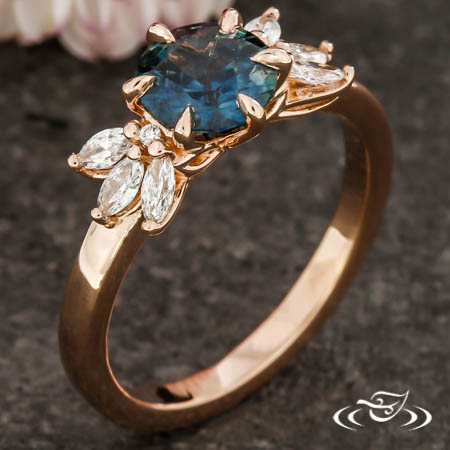 Sapphire And Marquise Diamond Ring