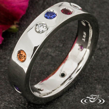 Custom Diamond & Sapphire Band