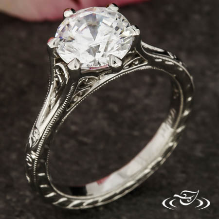 Petite Filigree Engagement Ring