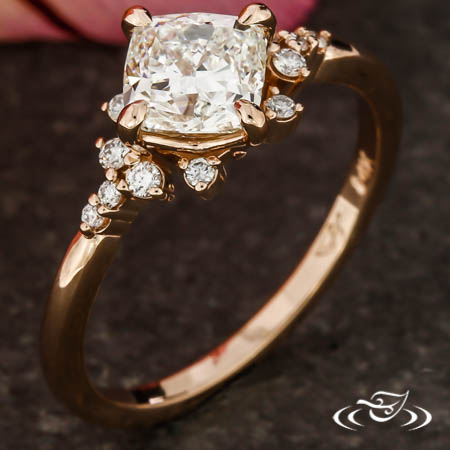 Kite-Set Cushion Cut Ring
