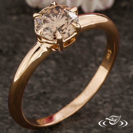 Custom 14K Rose Gold Solitaire Engagement Ring