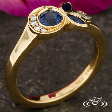 Custom 14K Yellow Gold Sapphire Ring