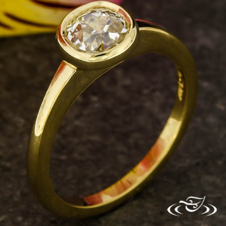 Custom Bezel Set Old European Diamond Solitaire