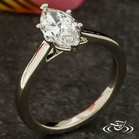 14K White Gold Marquise Diamond Engagement Ring