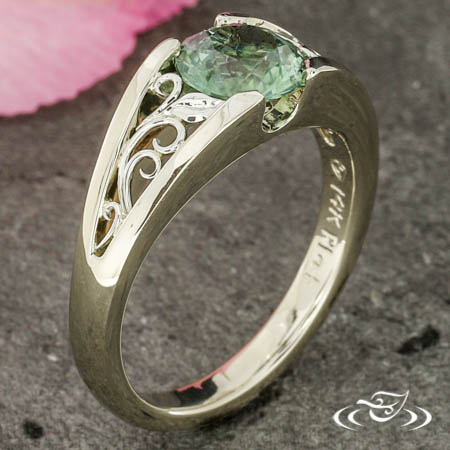 Leaf Filigree Engagement Ring