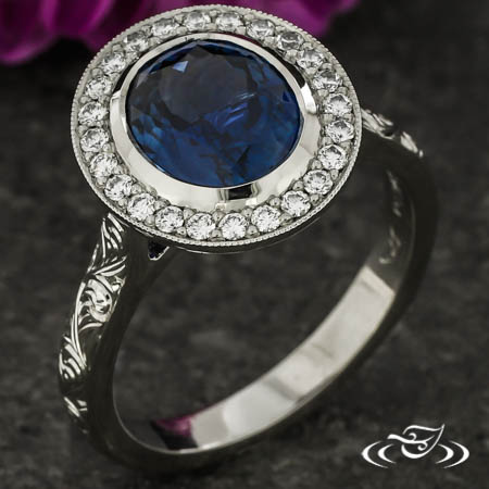 Custom Halo Platinum Engagement Ring