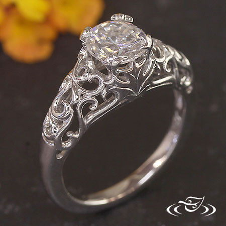 Scroll Pattern Engagement Ring