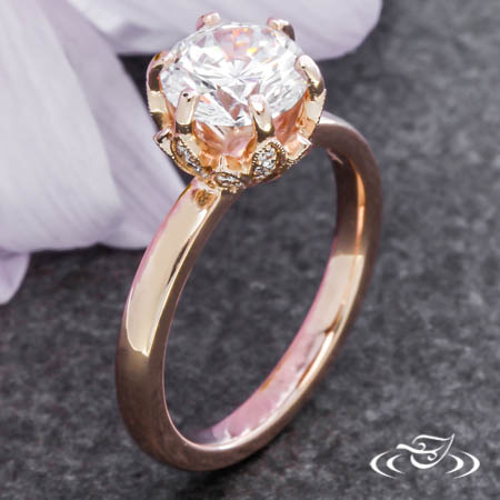 Rose Gold Blossom Solitaire