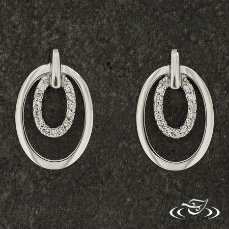 14Kw Oval Earrings W/ Diam